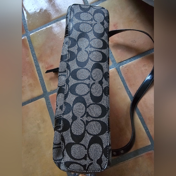 Coach purse , AUTHENTIC COACH K1193-F18925 HERITAGE BLACK/GRAY Bag Purse Tote - Picture 4 of 9